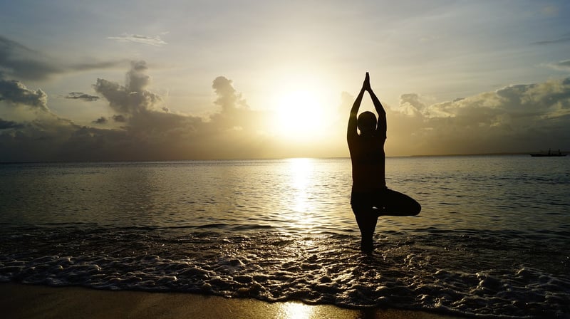 Woman meditating in nature